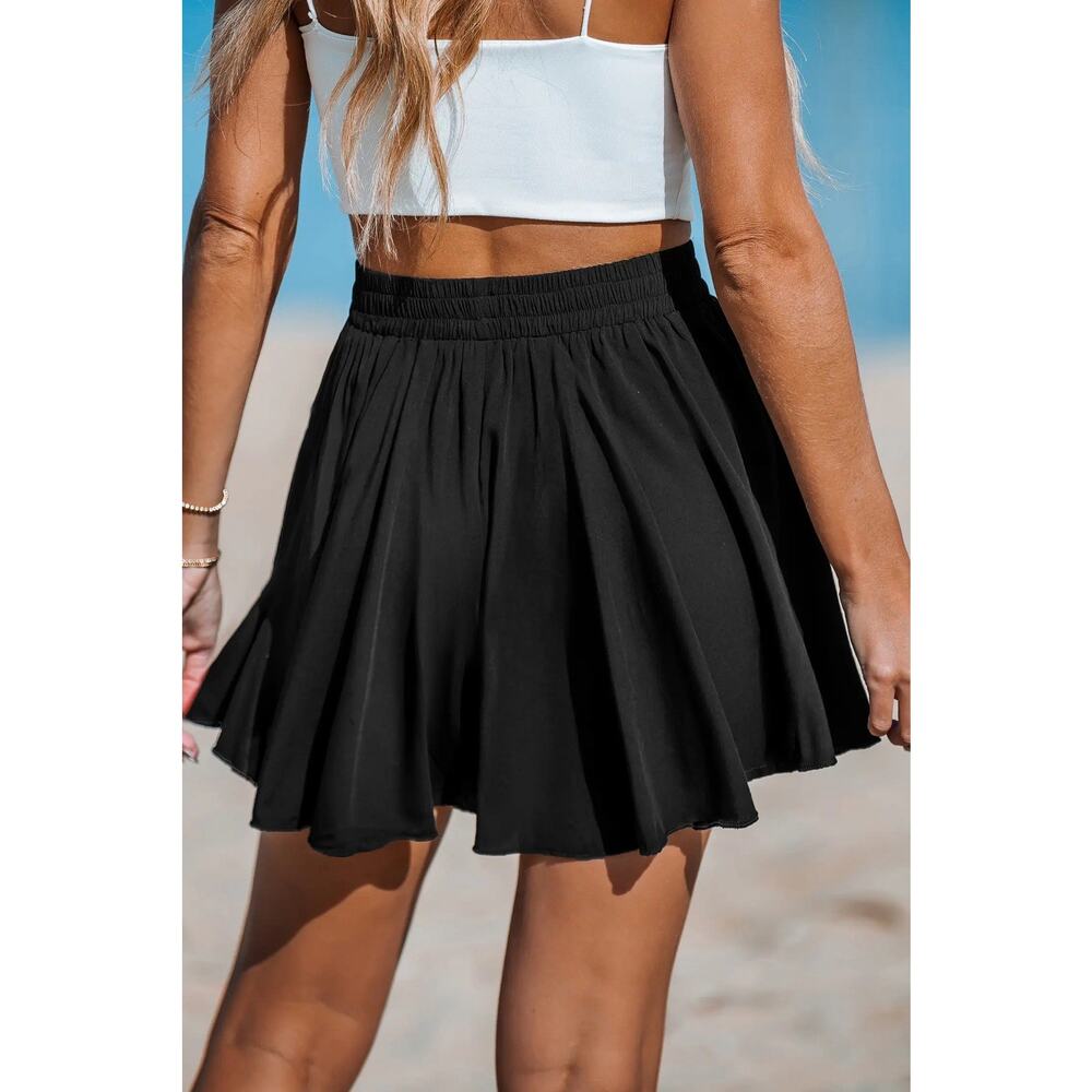 Nwt Cupshe Black Shorts Elastic Waist Size‎ Small - Picture 2 of 6